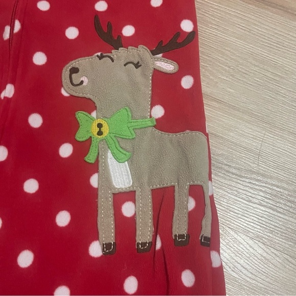 Carter’s red fleece footie pajamas size 2t - Picture 2 of 6